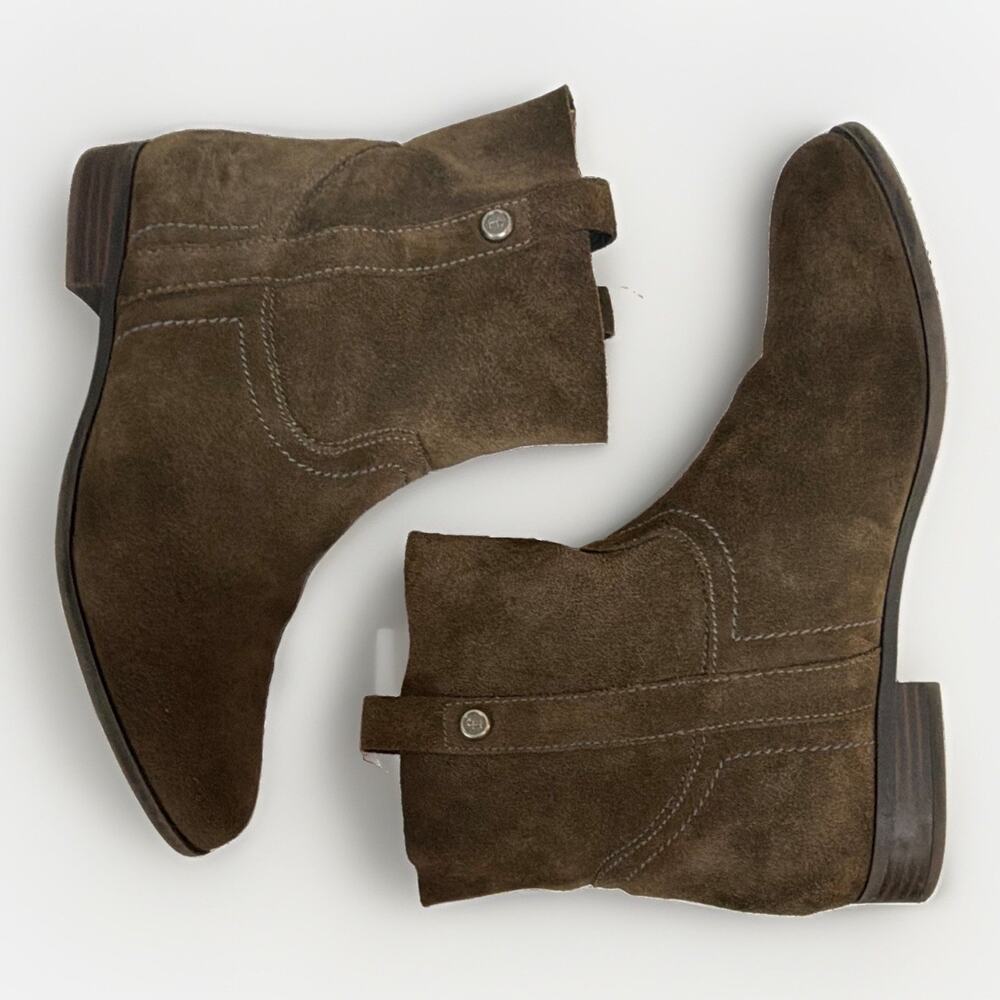 Frye Sarah Shortie 11 Suede Leather Ankle Boot Western Boho Pull-on Countrycore